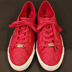 G by GUESS GGBACKER2 Red Quilted lace shoes SIZE 8M